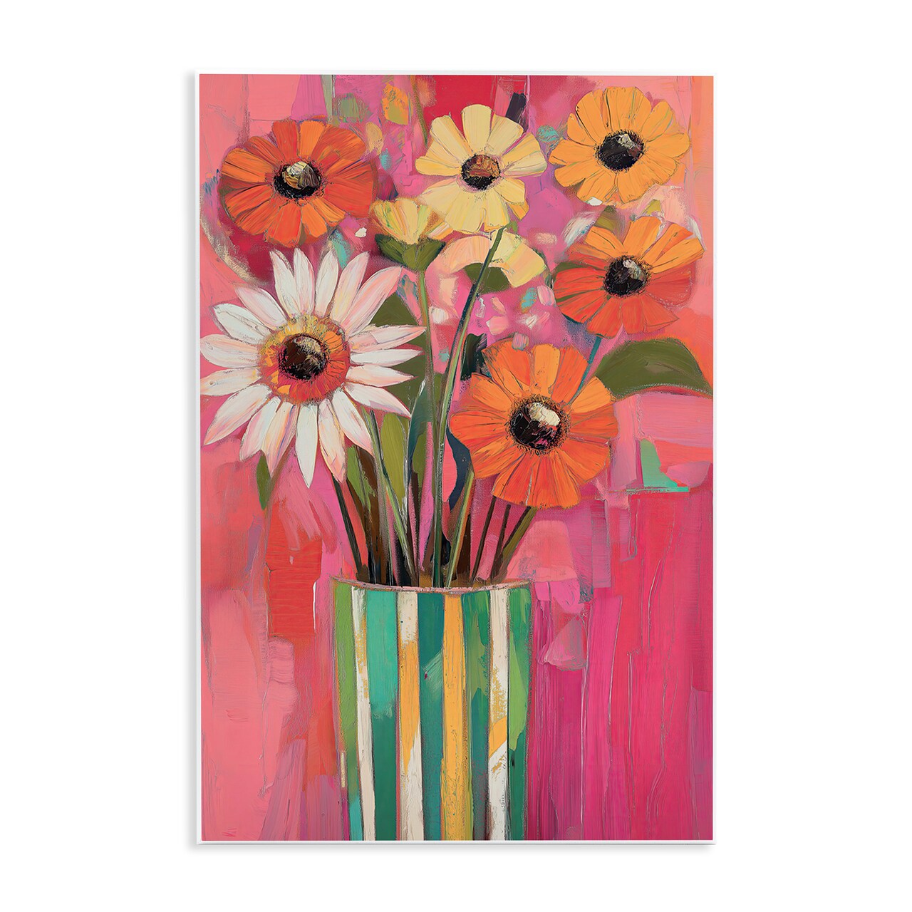 Stupell Industries Mixed Flowers Green Striped Vase Wall Plaque, design by Gina Kelly